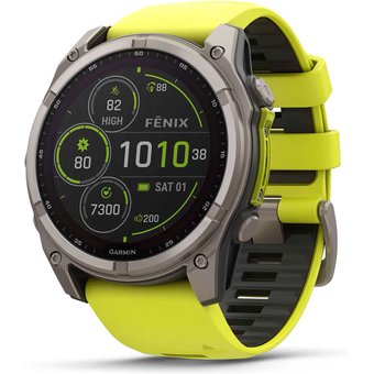 Garmin 010-02907-21 Herrenuhr fenix 8 Solar Saphirglas Silikonband 51mm 10ATM