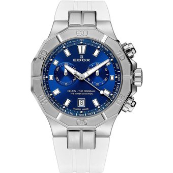 Edox 10113-3CAB-BUIN Delfin Chronograph Herrenuhr 43mm 20ATM
