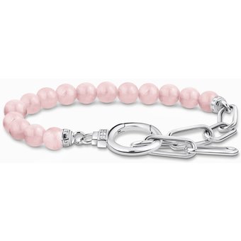 Thomas Sabo A2134-035-9-L19V Silbernes Armband mit rosa Beads