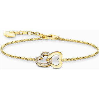 Thomas Sabo A2163-414-14-L19V Vergoldetes Armband m. verschlungenen Herzen