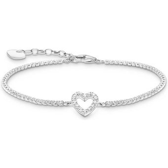 Thomas Sabo A2177-051-14-L19V Silbernes Tennisarmband Herz mit weißen Steinen