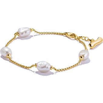 Thomas Sabo A2189-430-14-L19V Armband mit Perlen Natural Beauty vergoldet