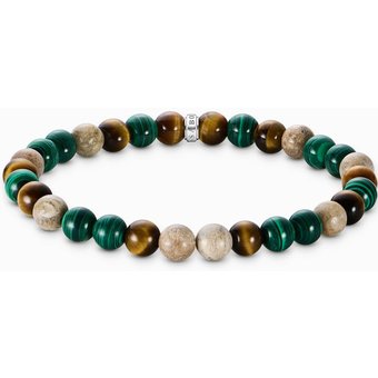 Thomas Sabo A2193-468-7-L19 Unisex Bead Armband in Erd- und Grüntönen