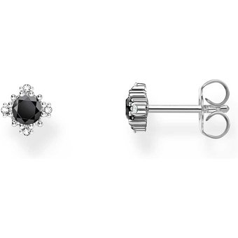 Thomas Sabo H2311-643-11 Silberne Ohrstecker mit schwarzem Stein + Zirkonia Damen