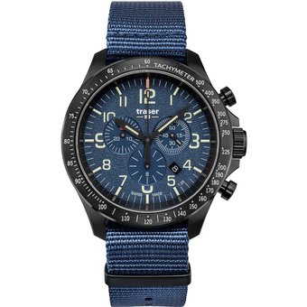 Traser H3 109461 P67 Officer Chronograph Blue Nato Herrenuhr