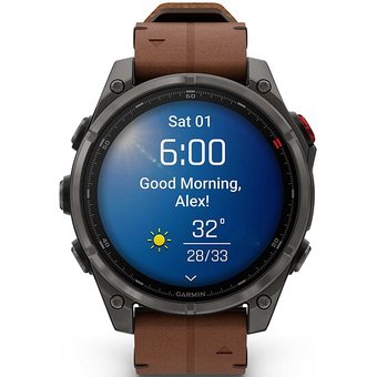 Garmin fenix® 8 PRO AMOLED Saphir mit Lederarmband Ref. 010-03198-40 - Multisport GPS Smartwatch