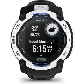 Garmin Instinct 3 Solar Schwarz-Steinweiss mit Silikonarmband Ref. 010-02935-03 - Outdoor GPS Smartwatch