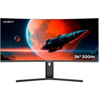 Monitor Gamer Curvo Husky Boreal 34", WQHD, Ultrawide, 200Hz, 1ms, Adaptive Sync, DisplayPort e HDMI, HDR - HMG00234PT