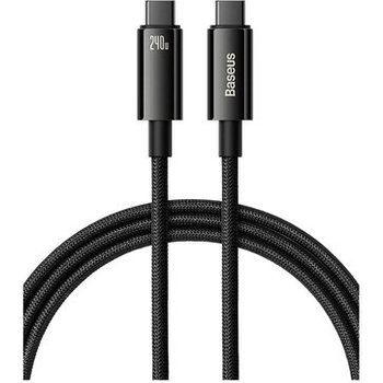 Cabo Tipo C para Tipo C Baseus Tungsten Gold, 100W, 1m, Preto - CATWJ-01