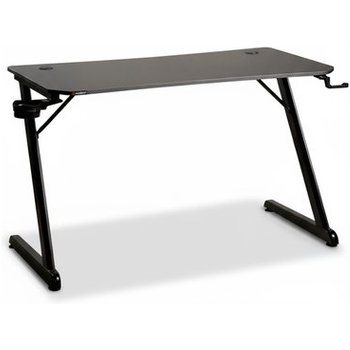 Mesa Gamer Husky Snow, Preto - Superfície em Fibra de Carbono, Suporte para Headset e Copo, Resistente à Umidade - HDG100