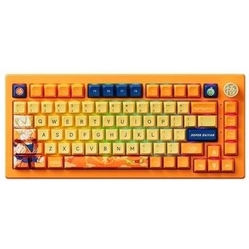 Teclado Mecânico Gamer Akko 5075B-PLUS, RGB, Switch Crystal, N-Key, Layout 75%, ANSI, Dragon Ball Super Goku, Amarelo