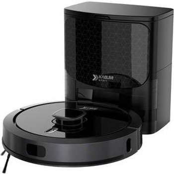 Robô Aspirador e Passa Pano KABUM! smart 900 - 5 Modos de Limpeza, Base 2 em 1, Mapeamento 3D - 127v - Preto - KBSF009