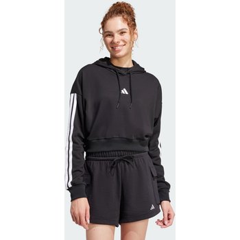 Moletom Capuz Essentials French Terry Crop 3 Listras Mulher adidas