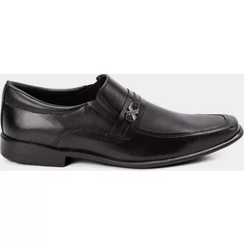 Sapato Social Masculino Woche Texturizado com Fivela Preto