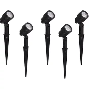 Kit 5 Espetos Abs Preto Fosco LED 6W IP65 360Lm