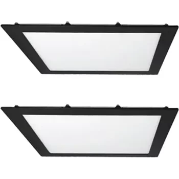 Kit 2 Plafons LED Embutir Quadrado 18W Preto 22,5Cm