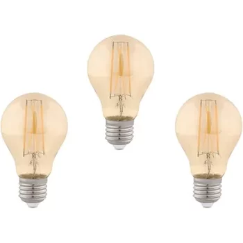 Kit 3 Lâmpadas Bulbo Filamento E27 Led 2W 200Lm