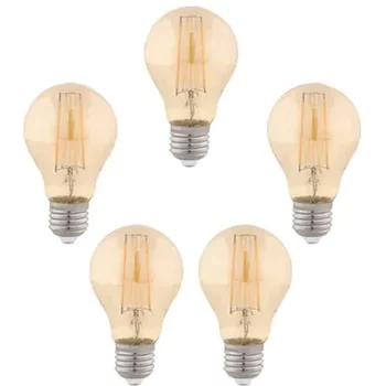 Kit 5 Lâmpadas Bulbo Filamento E27 Led 2W 200Lm