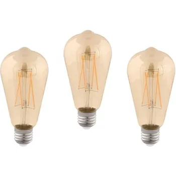 Kit 3 Lâmpadas Bulbo Filamento E27 Led 2W 200Lm 360°