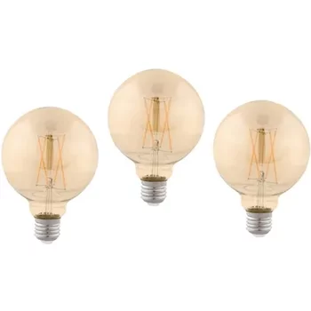 Kit 3 Lâmpadas Globo Filamento G95 E27 2W 200Lm 360° 2400K