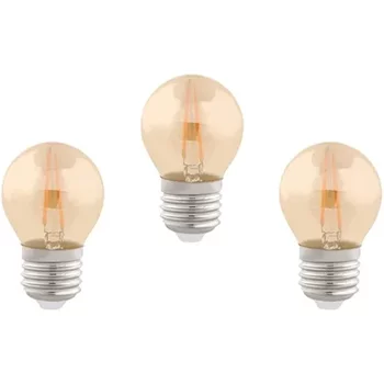 Kit 3 Lâmpadas Bolinha Filamento E-27 2W 127/220V 2400K