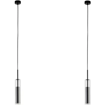 Kit 2 Pendentes Metal Vidro Hilton