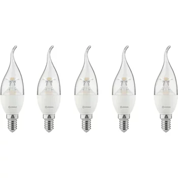 Kit 5 Lâmpadas Led Vela Chama E14 3W 2700K