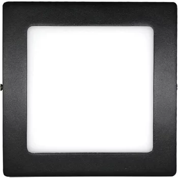 Plafon Led De Sobrepor Quadrado Preto 12W Moldura - LED BRANCO FRIO (6000K)
