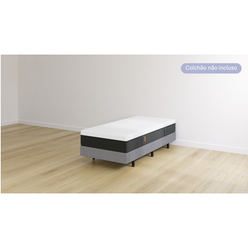 Cama Box Emma Select Cinza Solteiro Tamanho 88x188