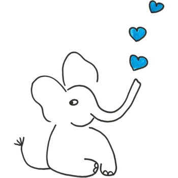 Eva Gans | Geboortekaart | Olifant | Blauw | Vierkant