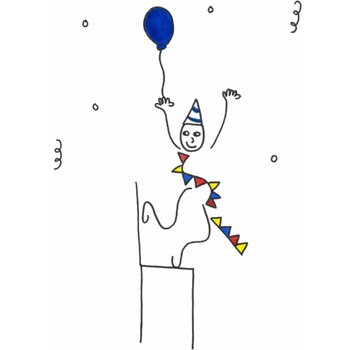 Eva Gans | Verjaardagskaart | Ballon