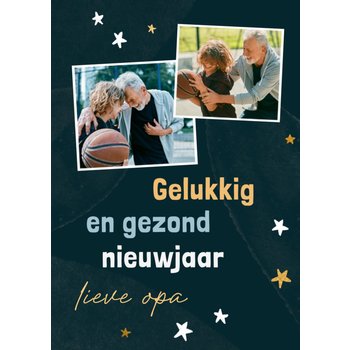 Nieuwjaarskaart | Met foto | Lieve Opa | Sterren