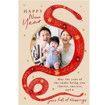 Chinees Nieuwjaarskaart | Year Of The Snake | Year Full Of Blessings | Aanpasbare Foto