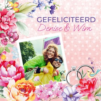 Endless Mae | Huwelijkskaart | Bloemen | Vierkant