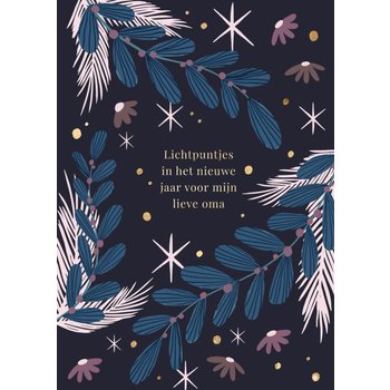 Nieuwjaarskaart | Lichtpuntjes | Lieve Oma