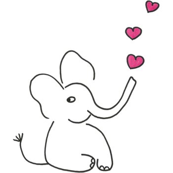 Eva Gans | Geboortekaart | Olifant | Roze | Vierkant