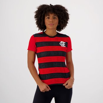 Camisa Flamengo Shout Feminina Vermelha e Preta