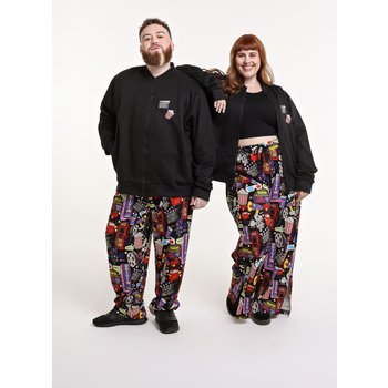 Jaqueta Bomber Unissex Moletom Preta com Patch Cinema