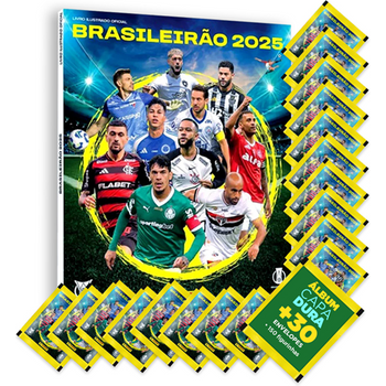 Campeonato Brasileiro 2025 - Álbum Capa Dura + 30 Envelopes (150 Figurinhas)