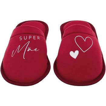 Chinelo Pantufa Mãe Vermelho em Tecido