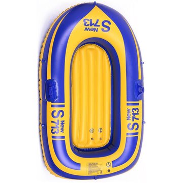 1-Personnes Pvc Bateau Gonflable Sports Nautiques Dinghy Peche Raft Exterieur Riviere Lac Kayak Avec 2 Pagaies Rames