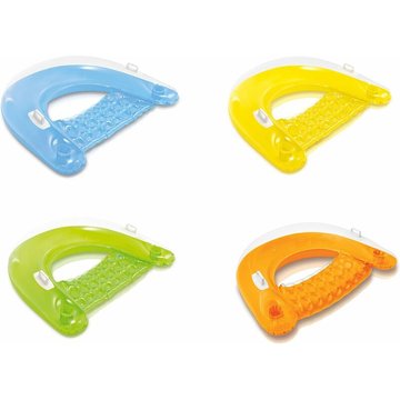 1 pièce WAHAISON Fauteuil de Piscine Gonflable Semi-Immergé 152x99cm (Jaune/Bleu)