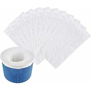 10 Pièces Pool Skimmer Socks, Chaussettes d'écumeur de Piscine Perfect Filter Savers pour Panier de Skimmer de Filtre, Doublure d'écran en Maille