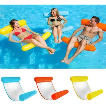 Hamac gonflable LEISEI 120x75cm avec filet, dossier pliable et drain, flottant pour piscine, chaise longue d'amusement et canapé-lit flottant 3pcs à gonfler soi-même