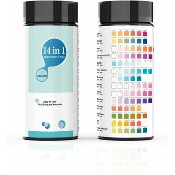 TUMALAGIA 14 en 1 : Papier d'analyse de l'eau, papier d'analyse du pH de l'eau potable, papier d'analyse de la piscine, papier d'analyse de l'aquarium