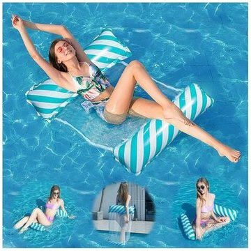 Cham - 1pcs Hamac Flottant, 4-en-1 Hamac Gonflable Piscine Hamac d'eau Gonflable, Pliable Flottantes Hamac Flotteur Ultraléger, Chaise Longue