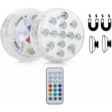 KingCamp - 2 lampes piscine 1 boîte de contrôle contient l'aspiration magnétique 13 perles de lumière sous-marine RF 21 touches télécommande