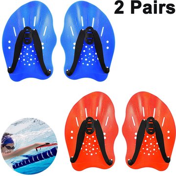 Einemgeld - 2 paires de pagaie de natation main, pagaie d'entraînement de natation réglable plongée entraînement main palme palme plate pagaie aide à