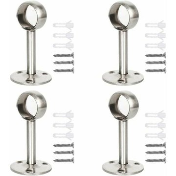 4 Supports de Fixation pour Plafond AYYQH, Acier Inoxydable Support Tringle, Support de Tringle à Rideaux Avec Vis et Tube d'Expansion à Vis, pour Piscine et Armoire