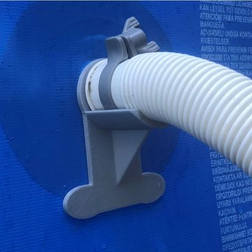 2 supports de tuyau de piscine: Gris - Soutien des tuyaux de 30 à 37 mm